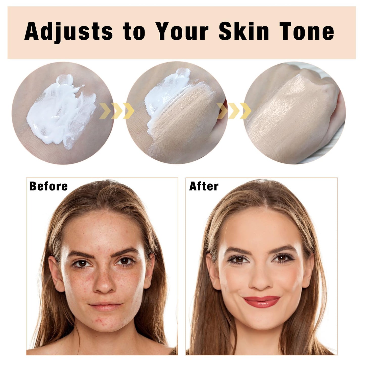 WANFAER 2PC Colour Changing and Moisturizing Foundation, Flawless Colour Changing Warm Skin Tone Foundation, Waterproof Liquid Foundation,Naturally, Long Lasting for Face Makeup