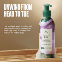 The Body Shop Sleep Relaxing Hair & Body Wash (1x 200ml), Aromatic Cleanser with Lavender & Vetiver Essential Oils, Vegan Body Wash for Bedtime Routine, 95% Natural Origin Ingredients