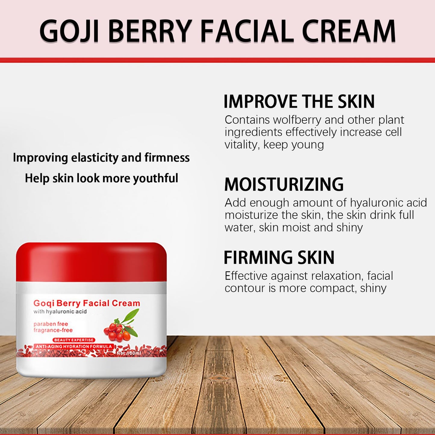NatrLuxe 100g Berry Face Cream,Go-Ji Berry Facial Cream, Face Moisturizer For Women, Reduce The Appearance Of Fine Lines And Wrinkles, Improving Elasticity And Firmness