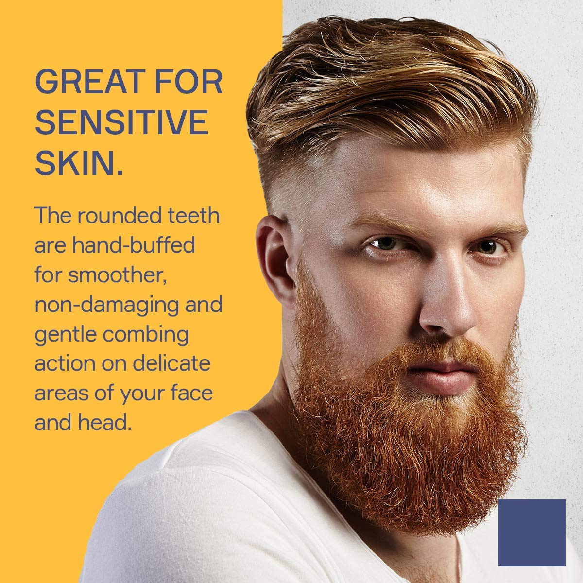 SEVEN POTIONS Seven Potions Beard Comb — Fine and Coarse-Tooth Comb for Men's Hair, Beard & Moustache — Handmade (14.5 cm / 5.7 inch)