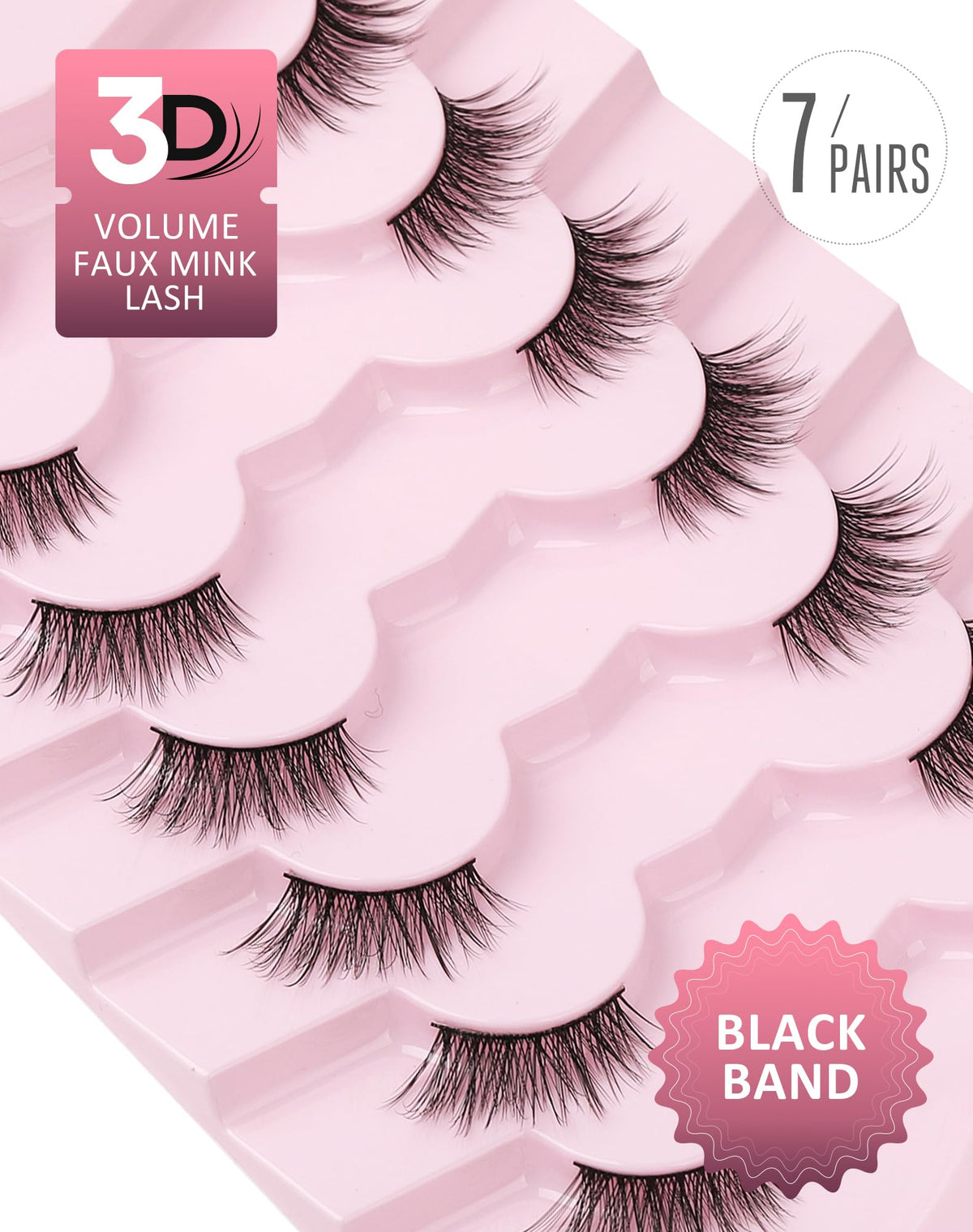 Onlyall Half Eyelashes Corner Lashes Natural Lashes Half Lashes Wispy End Lashes Corner Eyelashes 3/4 Lashes Clear Band Lashes 7 Pairs C19