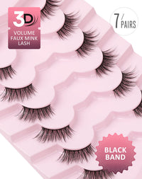 Onlyall Half Eyelashes Corner Lashes Natural Lashes Half Lashes Wispy End Lashes Corner Eyelashes 3/4 Lashes Clear Band Lashes 7 Pairs C19