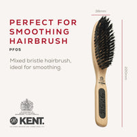 KENT Kent PF05 Perfect For Smoothing Hairbrush - Narrow Oval Bristle & Nylon Brush for Short to Medium Length Hair