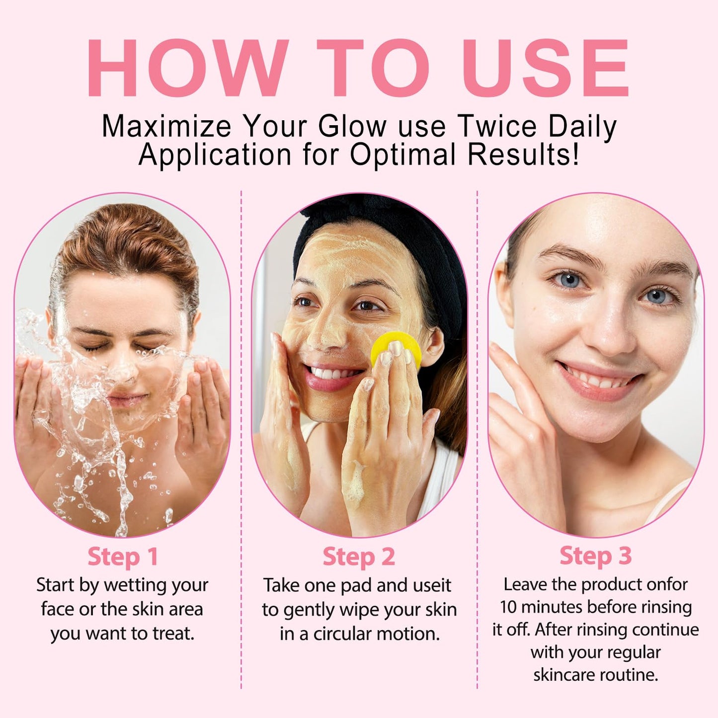 Feeliville Turmeric Kojic Acid Pads, Kojic Acid and Turmeric Cleansing Pads, Infused Foaming Exfoliating Pads Cleansing Pads for Dark Spots, Dull Skin, Unclog Pores, Helps Balance Skin Oil And Water(50 Pads)