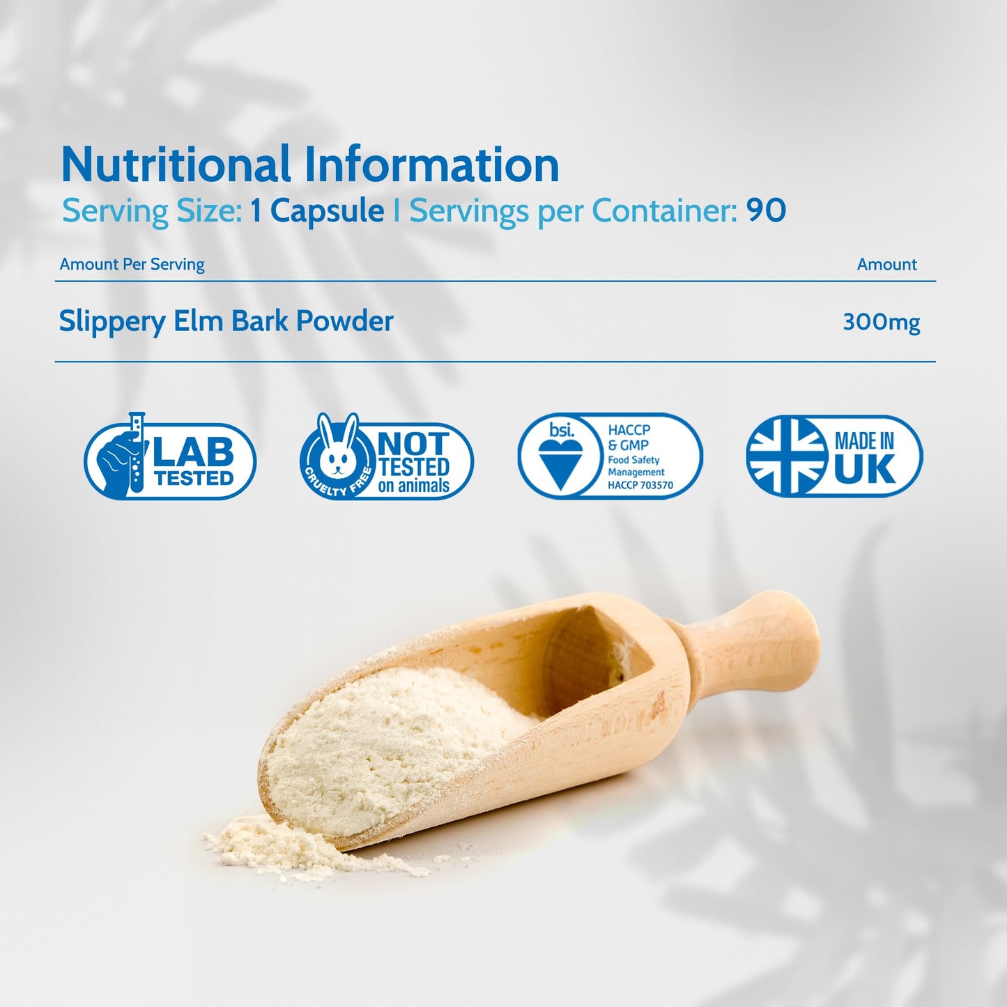 Health4All Slippery Elm 300mg 90 Capsules, Digestive Health & Acid Reflux Support. Vegan Digestive Support Supplement, Ulmus Rubra Inner Bark Powder, Stomach Soothe, Gluten Free | Made in UK