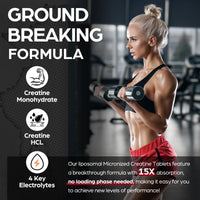 Joiavvy Liposomal Creatine Monohydrate Tablets 4220mg, 60 Chewable Pure Creatine Tablets, Added Creatine HCl, 15X Absorption, Creatine Powder Alternative, Gym Supplement for Men & Women, Vegan (120 Tablets)