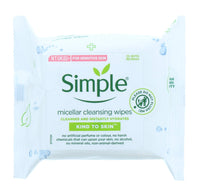 Unilever Simple Kind to Skin Micellar Remove Waterproof Make-up Cleansing Wipes for Sensitive Skin 25 Wipes