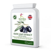 NUVIDA NATURAL HEALTH Olive Leaf Extract Capsules with 20% Oleuropein / 60 Olive Leaf Capsules / 450mg / (6750mg Whole Leaf Equivalent) / Vegan and Vegetarian Friendly