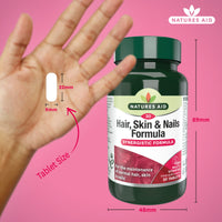 Natures Aid Hair, Skin & Nails Formula – High Potency Support for Growth, Strength & Radiance – Vegan, Gluten-Free, Non-GMO Supplement – Natural Health Supplement – 30 Tablets
