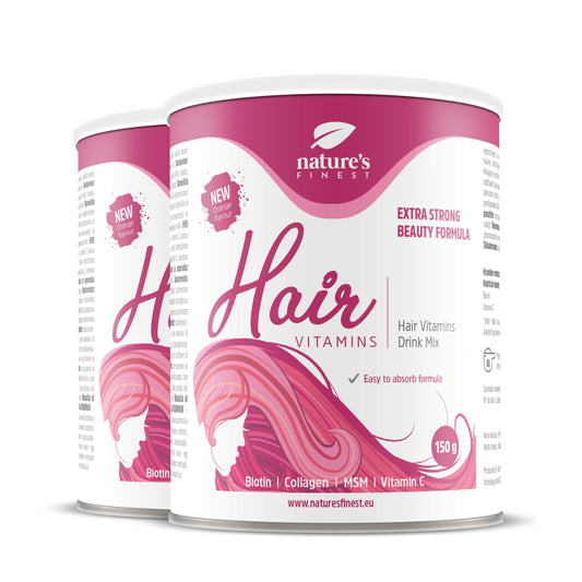 Nature's Finest by Nutrisslim Hair Vitamins Drink: Boost Hair Health with Biotin, Collagen, MSM Powder - Hair Care for Women Seeking Shiny, Strong, Thick Hair Growth - No Added Sugar, 1 Month Supply