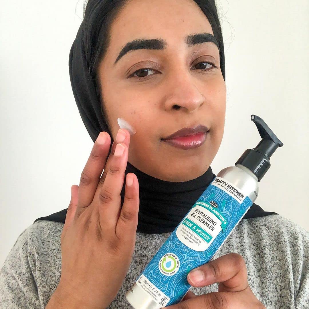 Beauty Kitchen - Seahorse Plankton + Revitalising Gel Cleanser 150ml - Removes Redness, Oil & Impurities - Hydrating Makeup Remover - Vegan/Cruelty Free