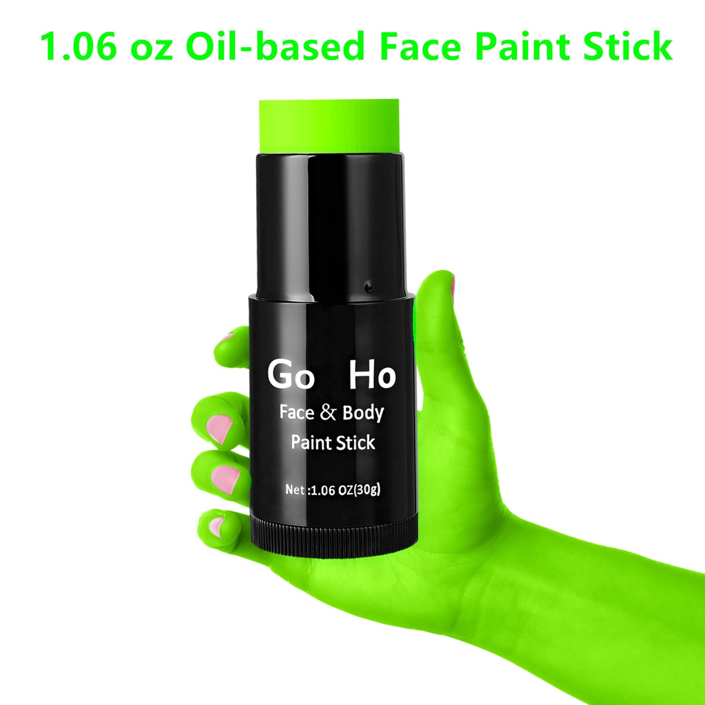 Go Ho Cream-Blendable Light Green Face Paint Stick (1.06 Oz),Grinch Costume Makeup,Light Green Full Body Paint Stick for Halloween Cosplay SFX Makeup,Waterproof