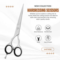 Asm Instruments ASM Professional Hairdressing Scissors Barber Salon Scissor - Heavy Duty Stainless Steel Barbers Scissor for Crafting, Beard & Hair Cutting 6.5" - Perfect Christmas Gifts for Women & Men (Silver)
