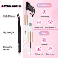 Glowing Win Individual Lashes DIY Lash Extensions Kit with Lash Bond&Seal and Tweezers 144PCS Cluster Lashes Set Reusable False Eyelash Extensions Natural Look Mix 8-16mm C D Curl Strip Eye Lashes