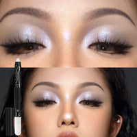 LYNTYAOU White Shimmer Eyeshadow Stick, Pearl White Glitter Eye Shadow Pencil Cream Eyeshadows Pen, Pearlescent Highlight Brightener, High Pigmented Smooth for Eye Makeup