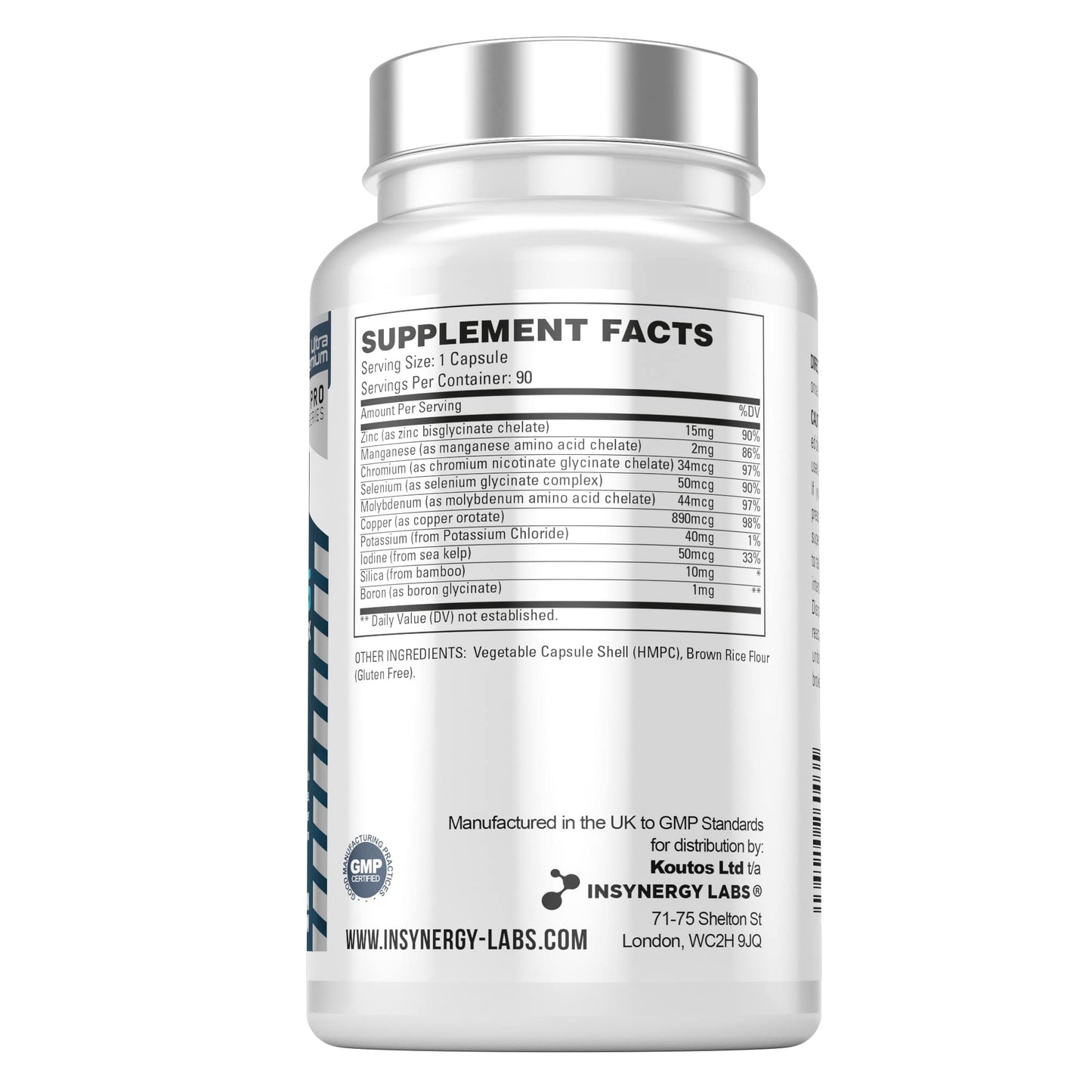 Insynergy Labs Ultra Premium Trace Minerals Complex | The UK’s No1 Minerals Supplements | 90 Multimineral Tablets Supplement | Zinc + Iodine + Selenium + Boron + Potassium + Copper