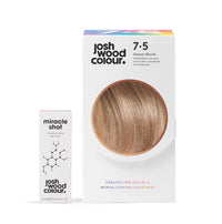 Josh Wood Colour Miracle Kit - Permanent Colour 7.5 and Miracle Shot,62% LESS BREAKAGE, 2.7 TIMES STRONGER HAIR, 38% LESS COLOUR FADE, Covers 100% of grey, Ammonia free