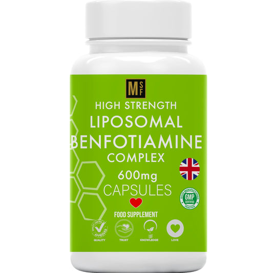 MetaSuperfoods Liposomal Benfotiamine and Thiamine B1 | High Strength 600mg | 120 Vegan Capsules | Fat Soluble for Heart & Kidney | Eye & Nerve Repair | All Natural
