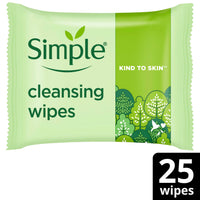 Simple Kind to Skin Cleansing Wipes waterproof makeup remover with vitamins B5 + E 25 wipes