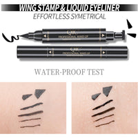 QUIWEN Eyeliner Stamp Wingliner,Black Eyeliner Stamp Pen,Long Lasting Liquid Eye Liners Waterproof Eyeliner for Perfect Wing Cat Eye Stamp Eyeliner, Black Eyeliner Pen Winged Eyeliner Pencil Easy to Use