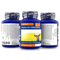 Zipvit Vitamin D 1000IU, 1 Year Supply, 365 Vegetarian D3 Tablets, High Absorption, Easy-to-Swallow Vitamin D Tablets for Immune, Bone & Muscle Health