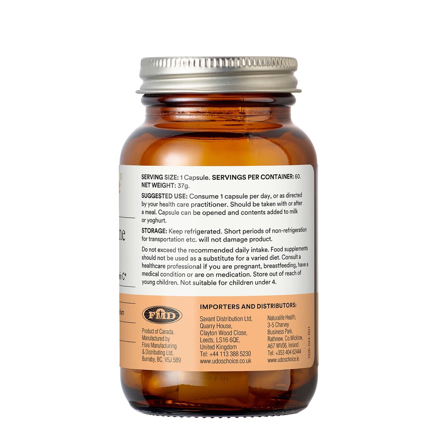 High Strength Probiotics – Udo's Choice Super 8 Immune – 42 Billion Cell Count with Vitamin C for Immune Support – 8 Human-Adapted Strains – Gut & Digestive Health – 60 Capsules
