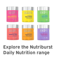 Nutriburst - TrueRadiance Collagen Support Gummies for Healthy Hair, Skin & Nails - Biotin (100µg), Hyaluronic Acid (50mg), Vitamin A (400µg) + Vitamin C (80mg) - 60 Gummies 1 Month Supply