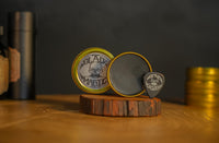 THE VINTAGE GROOMING CO. Black Mustache Wax | Black Magic Bone Crusher Moustache Wax | Hide Grey Hair In Beard Or Moustache | Extra Strong Hold Mustache Wax Unscented | 1 oz or 30ml Tin Heat Source Required