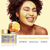 ANAiRUi Clay Mask Set for Skin Care - included Turmeric Vitamin C + Rose + Avocado Green Tea Face Mask - Deep Cleansing, Hydrating, and Nourishing - Reduces Acne and Pores, 210g