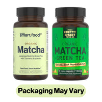 The Pretty Smart Food Co Green Tea Extract Capsules - Organic Matcha Green Tea Tablets - Boosted with Turmeric, Acerola Cherry & Black Pepper - 1360MG Complex - Green Tea Supplement - 60 Capsules - UK Made
