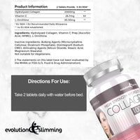 Hydrolysed Collagen High Strength 1,000mg for Hair, Skin & Nails, 60 Tablets, Evolution Slimming