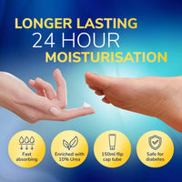 Dr. Scholl's ExpertCare Hydration Boost Daily Moisturiser Cream for Feet 150ml, Fast Absorbing Foot Cream, Enriched with Glycerine and Skin Conditioning Complex for Softer Smoother Feet