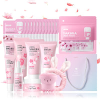 INSKIN Sakura Skin Care Set For Teen Girls, Japan Sakura Skin Care Set For Girls & Women, Skin Care Sets & Kits Daily Care All In One Set, Travel Skincare Set Size, Face Care Set For Women & Girls 32PCS