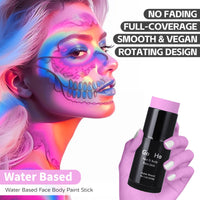 Go Ho Water Based Pastel Pink Face Paint Stick Washable (1.06 Oz),Non-toxic Cream Body Paint,Full-coverage Face Body Paint Makeup Stick for Theater Halloween SFX Cosplay
