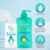 Suu Balm Kids - Soothing Moisturiser Cream Body Wash - Eczema, Psoriasis, Dry, Sensitive Skin Treatment (420ml)