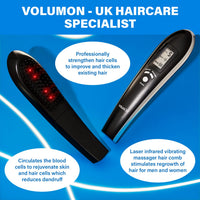 Volumon Electric Laser Massage Comb For Hair Growth Regrowth Hair Thickening & Strengthening With Massager & Infrared & Digital LCD Screen- Daily Home Use