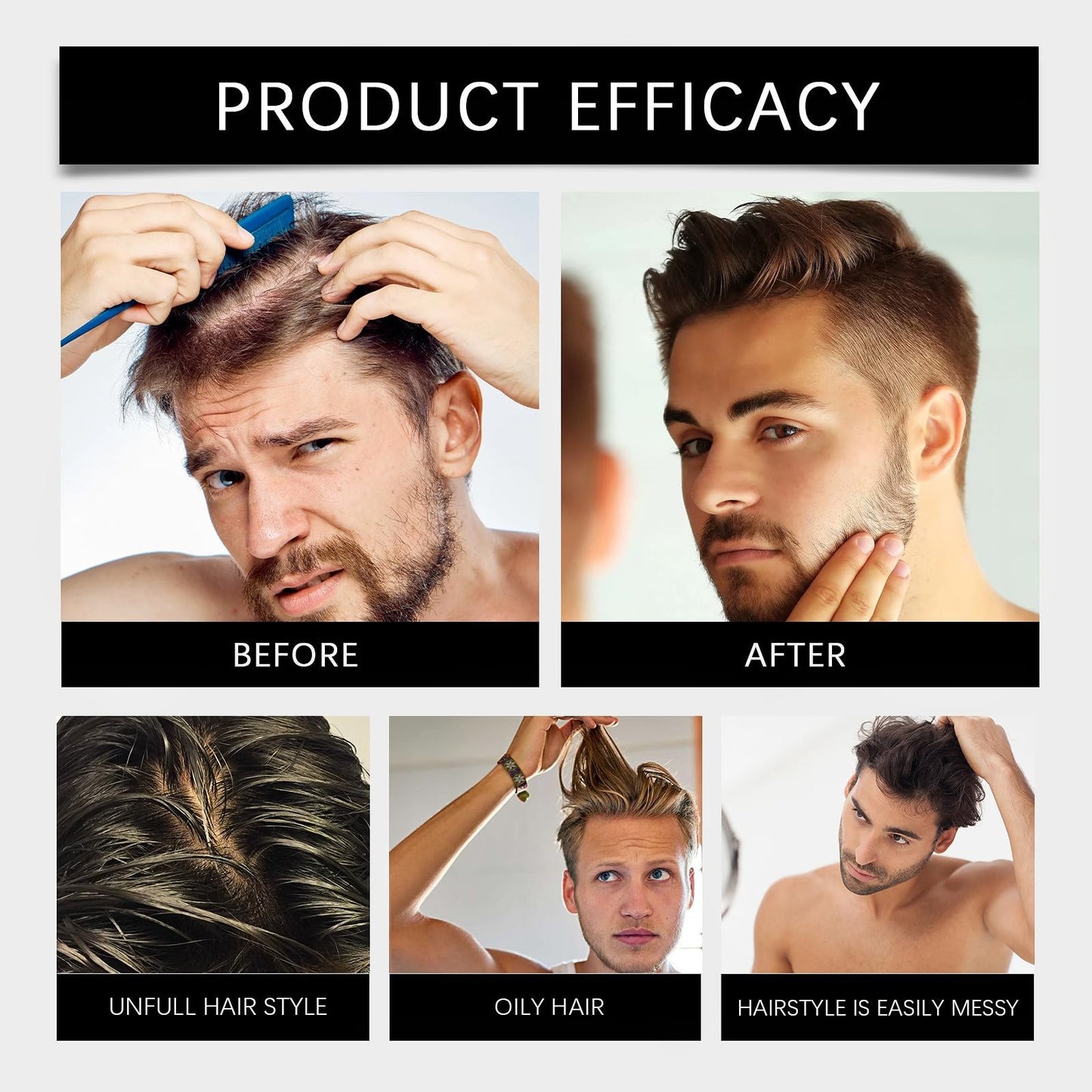 QinZiEn Volume Powder for Men,Texture Powder for Men,Instantly Hair Styling Powder,Fluffy Hair,Mens Long Hair Styling Products,Oil-Control Texturising Powder,Hair Powder Me/n Styling,Mens Hair Products