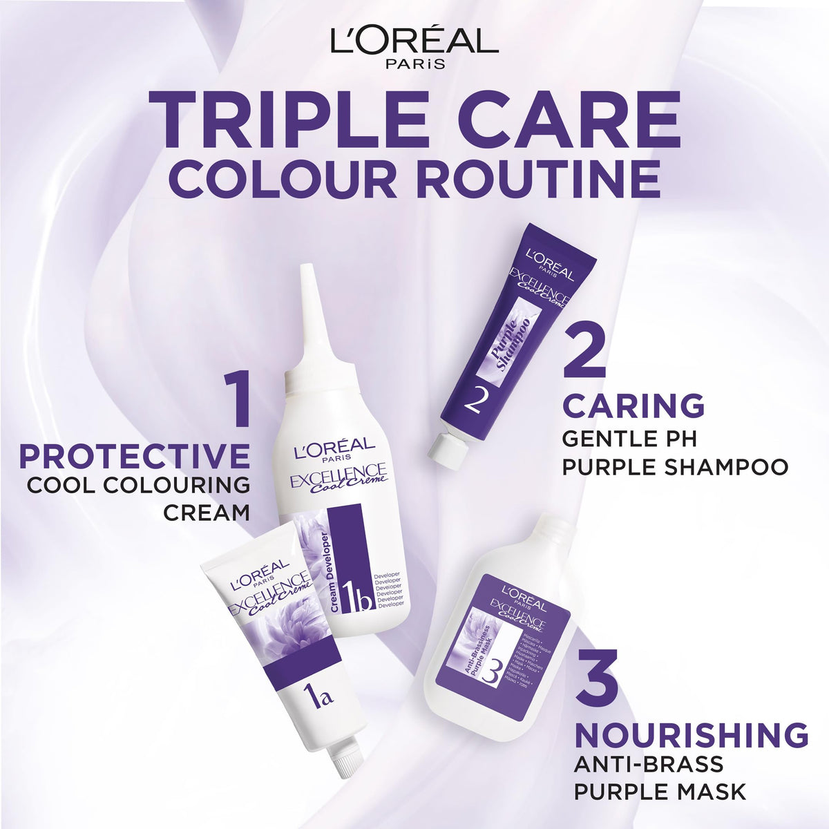 L'Oreal Paris L'Oréal Paris Excellence Cool Crème Permanent Hair Dye, Radiant At-Home Hair Colour with up to 100% Grey Coverage, Pro-Keratin, Up to 8 Weeks of Colour, Colour: 4.11 Ultra Ash Brown