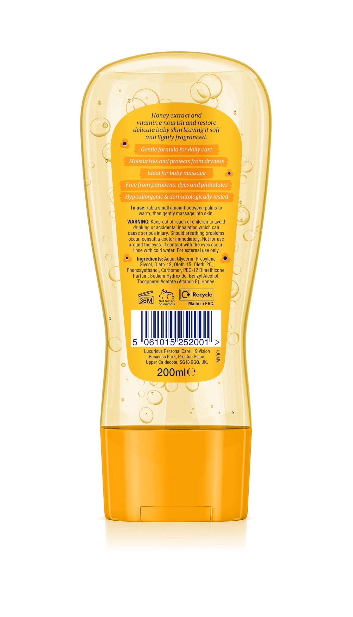My Little Miracle Bubbly Baby Oil Gel Honey & Vitamin E, Nourish & Hydrate, Prevents Dryness Ideal For Baby Massage 200ml
