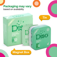 OQO Diso Vitamin B12 (1500mcg) Energy Supplement, Tin of 30 Oral Dissolvable Strips, Fast Absorption, Help Reduce Fatigue & Tiredness, Vegan, Sugar-Free - Orange Mint Flavour