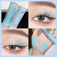 MINSHZEE Shimmering Eyeshadow Palette, Blue-Purple-Green Shades, Liquid Eyeshadow, Pearlescent Matte Effect, 3-in-1, Quick Drying, Long Lasting