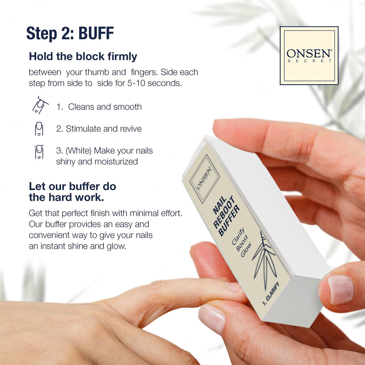 Onsen Secret Ultimate Nail Reboot Kit - Professional Nail File and Buffer, 3-Way Block w/Replacement Pads, Nail Strengthening Cuticle Cream, Reboot Oil & Anti Aging Hand Lotion