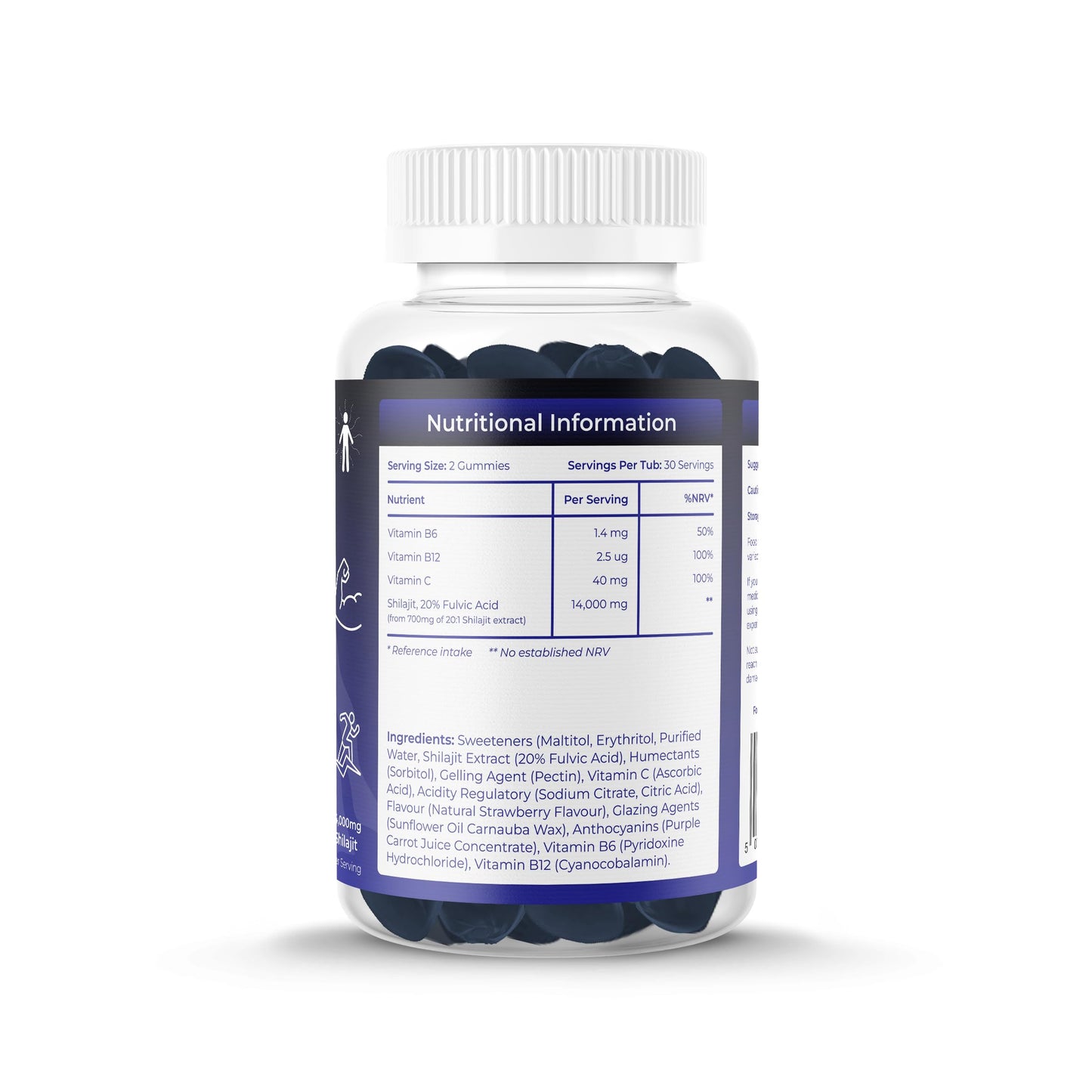 Healthivo Shilajit Gummies – UK Manufactured, 14,000mg High Strength with 20% Fulvic Acid, Vitamin C, B6 & B12 | 60 Vegan Gummies | Strawberry Burst Flavour