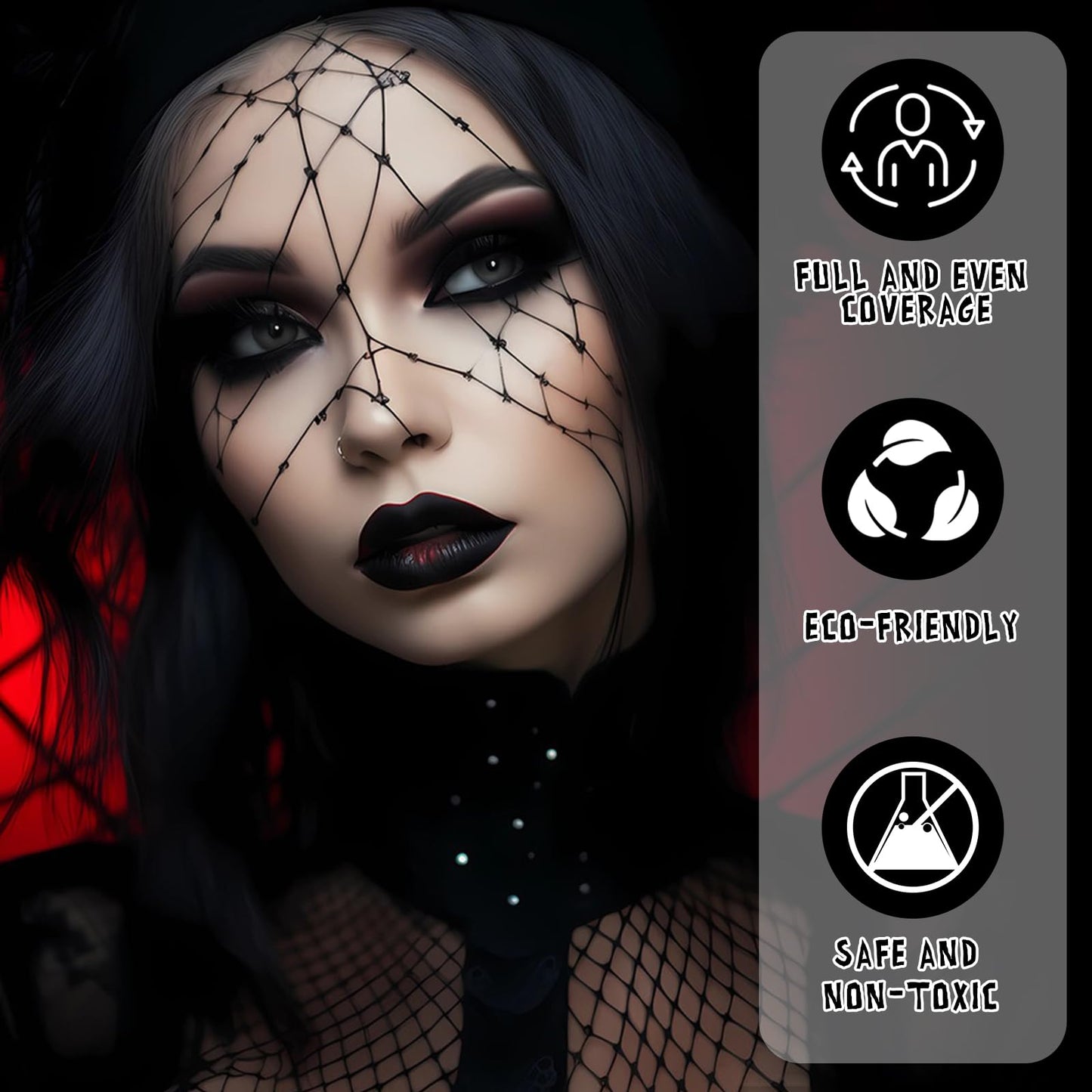 MAINT-CÖLLINTEC White Black Face Paint Makeup Halloween 100g, Halloween Make Up Kit Kids Adults, Halloween Face Paints Kit for Children, Skeleton Zombie Clown Makeup Halloween, Body Paint for Fancy Dress, Festivals