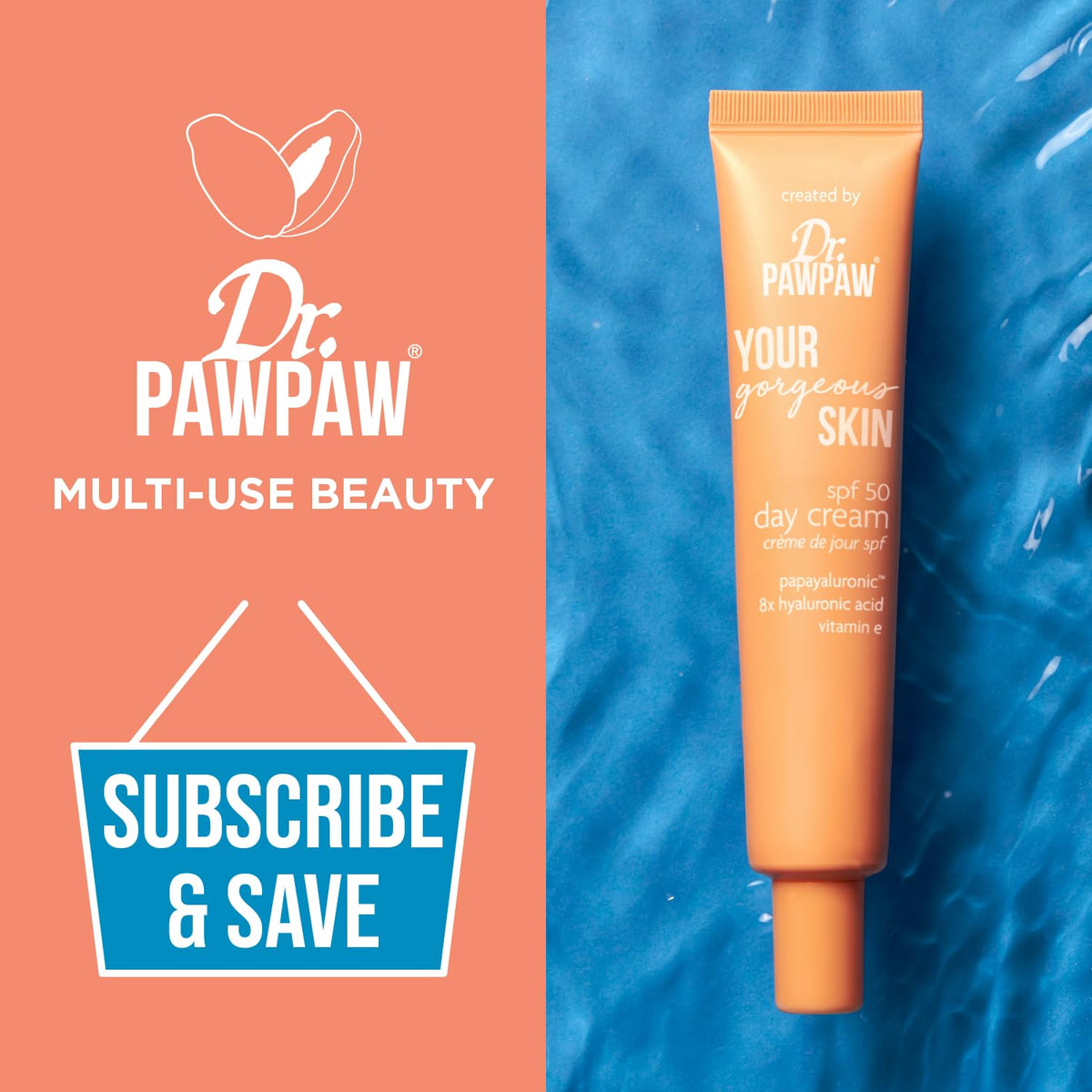 Dr. PAWPAW ORIGINAL BALM Dr.PAWPAW YOUR Gorgeous SKIN 4 in 1 Face Serum (30ml), Vegan Multi-Benefit Serum with PAPAYALURONIC, Vitamin C & Bakuchiol, Hydrating, Brightening & Anti-Ageing Face Treatment