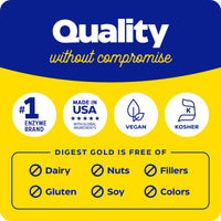 Enzymedica Digest Gold, High Potency Digestive Enzymes with ATPro, Supports Digestion of Fats, Protein, Carbs and Fibre, Helps with Occasional Bloating, 90 Vegan Capsules, Gluten Free, Non-GMO
