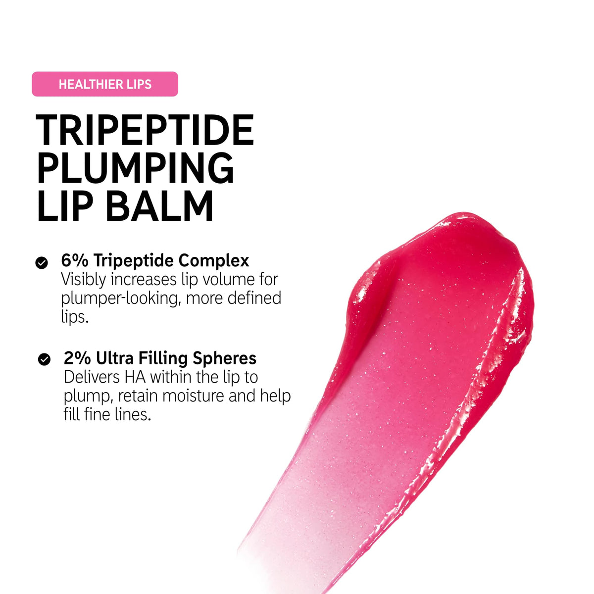 The INKEY List The Inkey List Tripeptide Plumping Lip Balm 10ml | Clinically Proven Plumping Tinted Lip Care | Hydrates Dry Cracked Lips | Vegan & Cruelty Free | Pink Tint