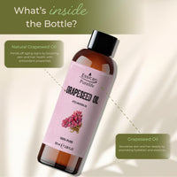 Essican Purelife 100ml Pure Grape Seed Oil for Hair, Skin & Beard, Natural Grapeseed Oil Massage Aromatherapy Body Massage Oils - Multi Use & Nourishing Scalp Moisturiser Oils with Vitamin E