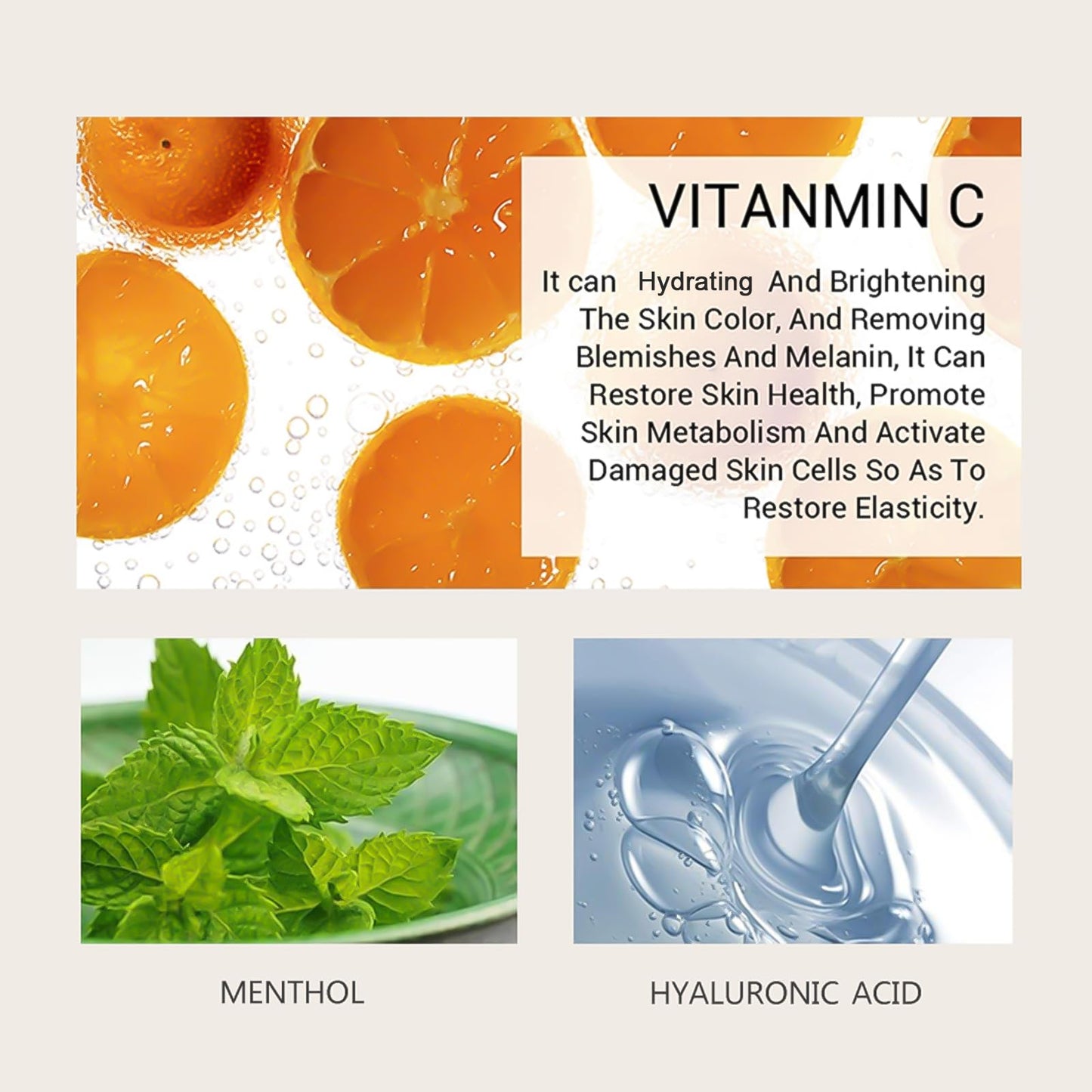 Vitamin C Sleep Overnight Face Mask, Hyaluronic Acid Moisturising Sleeping Mask For Shrink Pore, Hydrating & Brightening Gel Face Mask, Korean Face Mask, Vitamin C Anti Aging Face Cream