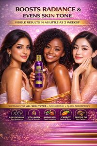 FIRST LADY GLUTAWHITE First Lady Glutawhite Collagen Skin Brightening Body Oil 200ml – Hydrating Glow Oil with Glutathione, Argan, Carrot, Lemon & Coconut Oils – Lightweight Moisturising Body Oil for Radiant Skin
